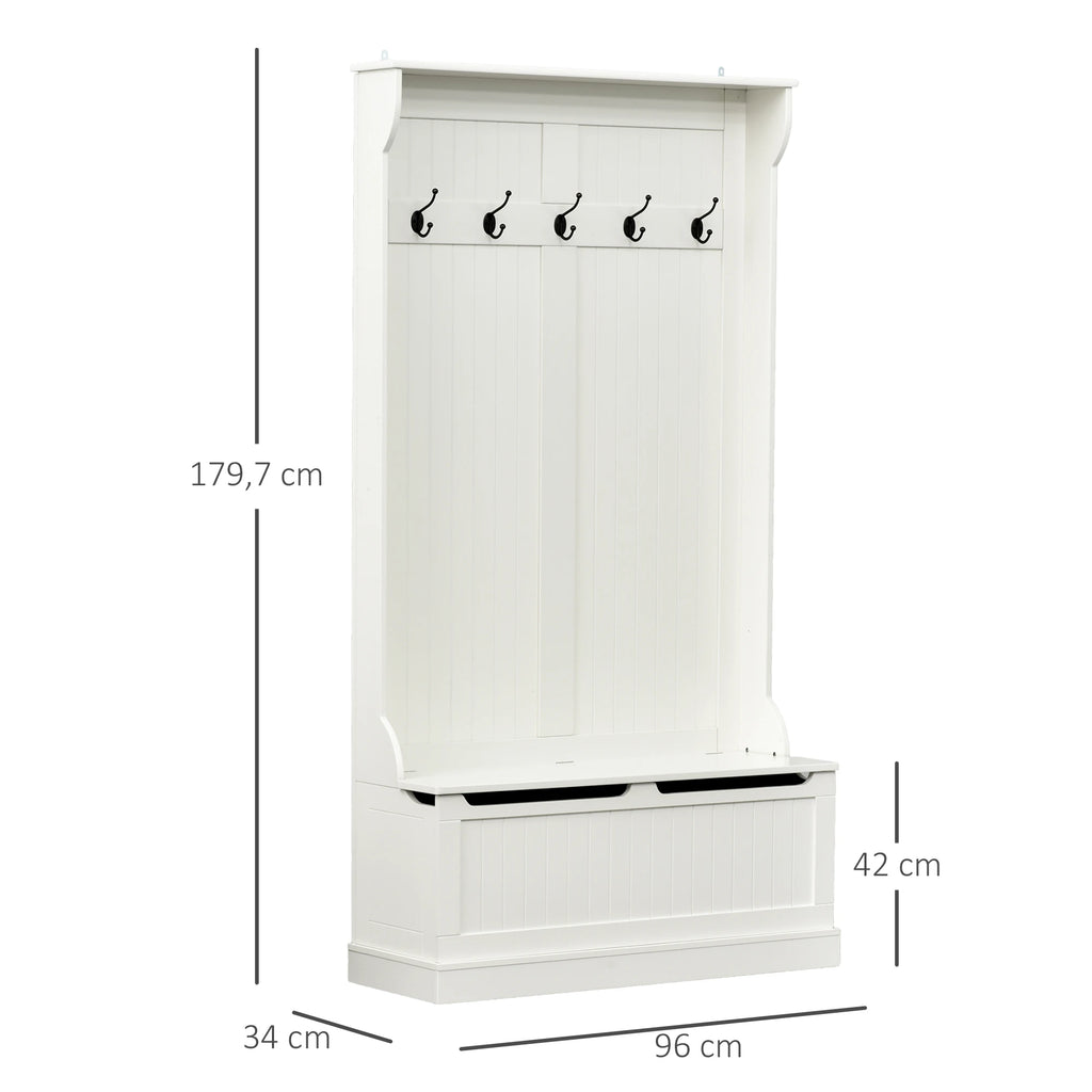 Homcom Coat Rack with Bench Hallway Set Hallway Furniture Hooks