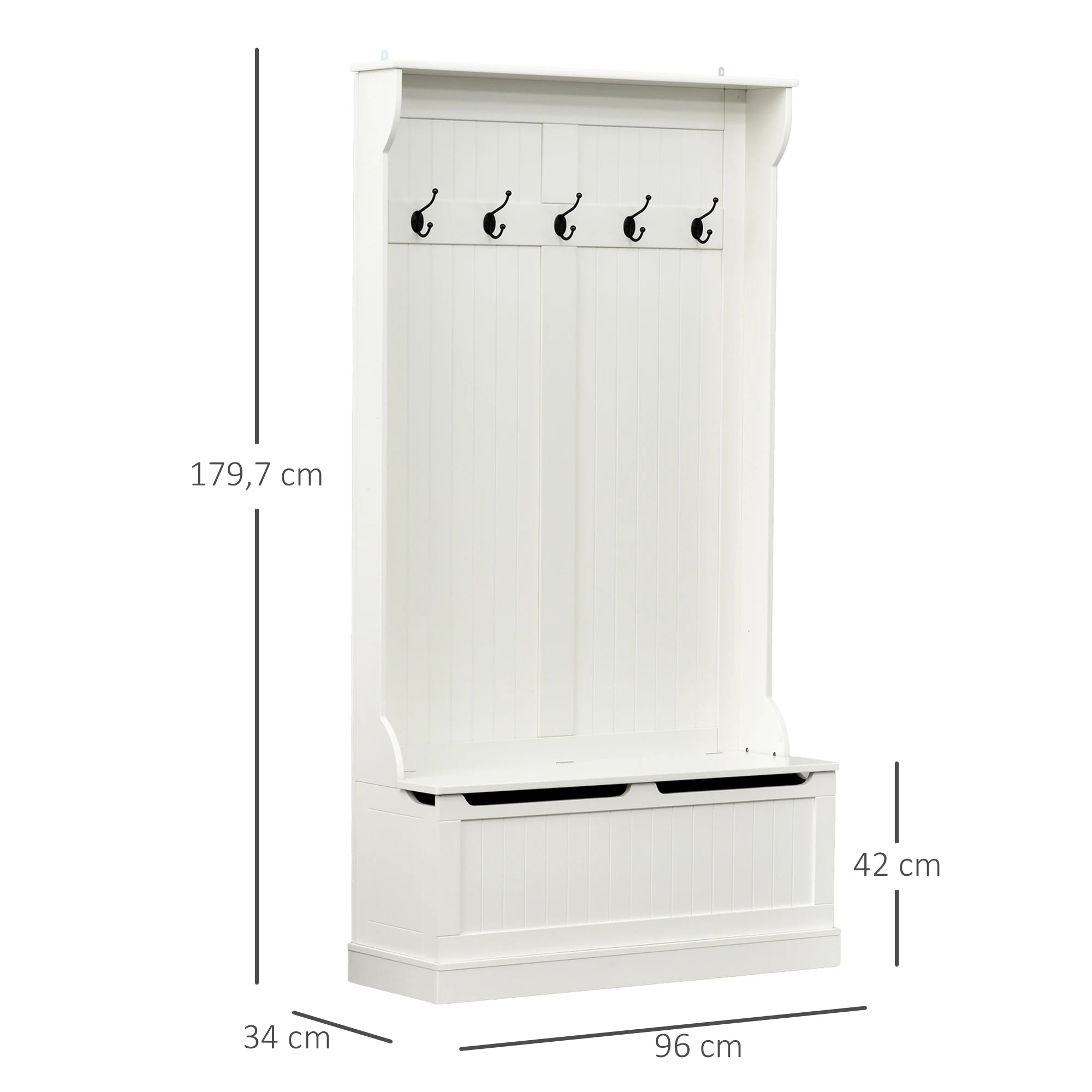 Homcom Coat Rack with Bench Hallway Set Hallway Furniture Hooks