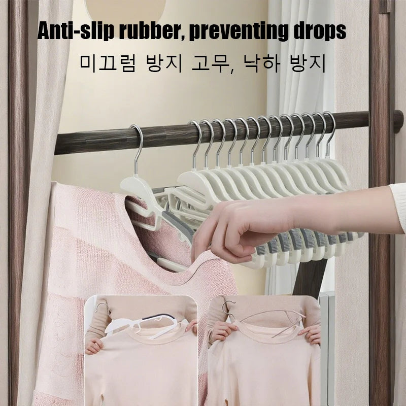 10pcs Non-Slip No Trace Hanger Coated Metal Clothes Hangers Thicken Suit Coat Shirt Jacket Hanging Hanger with Round Notches