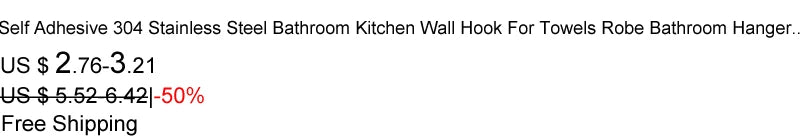 Self-adhesive Bathroom Hook Towels Rack Wall Stickers Steel Hooks For Wall Glue Adhesive Hanger Robe Shower Accessories