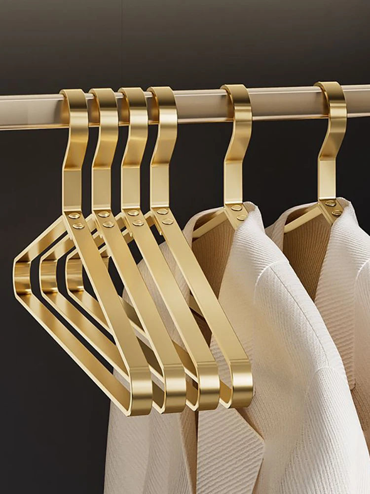 42CM Widen Metal Suit Hanger Clothes Organizer Pant Rack ,5/10PC Aluminum Alloy Coat Hanger Closet Storage space-saving,Luxury