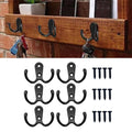 6pcs Coat Hooks Wall-Mounted Towel Hanger For Coat Hats Clothing Home Storage Hooks Wall Double Hook Towel Hanger