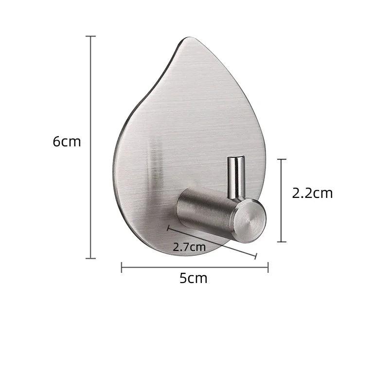 Bathroom Towel Hooks Self-adhesive Stainless Steel Hook Rack Wall Hanger For Hanging Outdoor Shower Bathroom Accessories