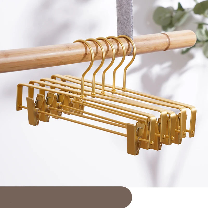 10PC,Clothes Hanger for Pants Organizer Closet Suit Trousers Hanger,42CM Aluminum Alloy Coat Rack with Clips Multi-functional