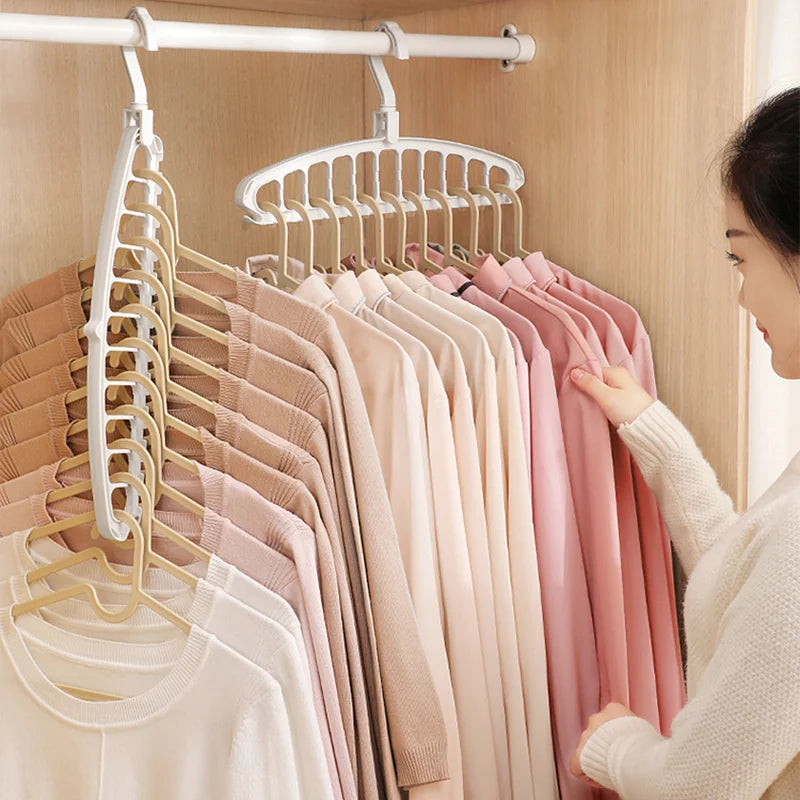 9 Hole Foldable Hanger Wardrobe Space Saving Storage Hanger For Clothes Drying Hangers Storage Organizers Rack Coat Pants Hanger