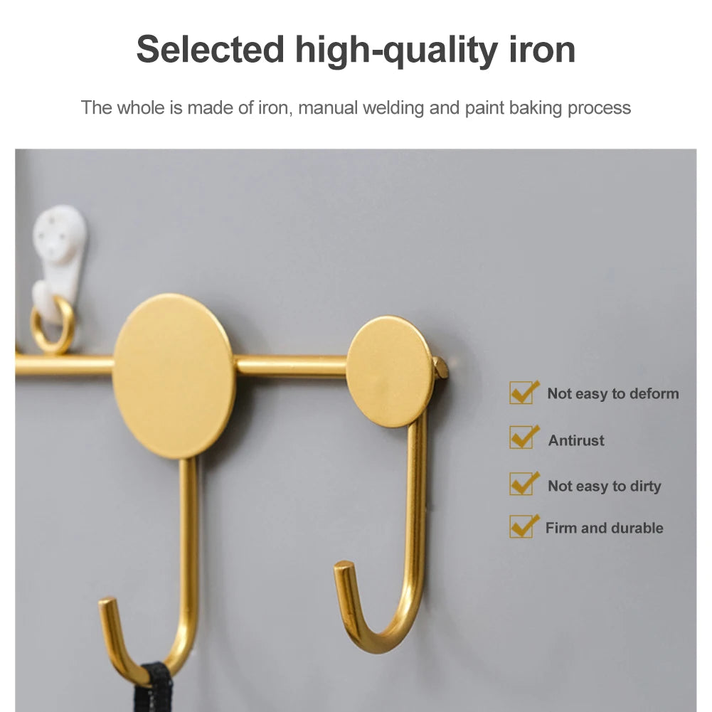 Luxury Fitting Room Coat Hooks Wall Mounted Clothes Rack Coat Rack Key Storage Holder Home Decoration Iron Wall Accessories