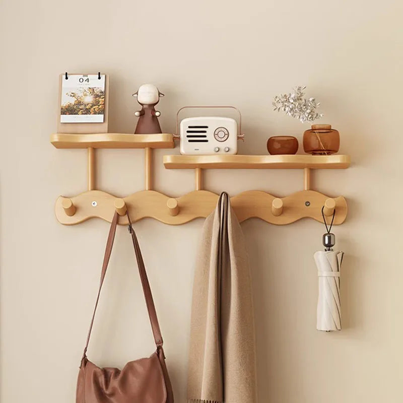 Entrance Hall Coat Racks Bamboo Hanging Hooks Behind Creative Clothes Scarf Keys Wall Mounted Storage Rack Furniture Decoration