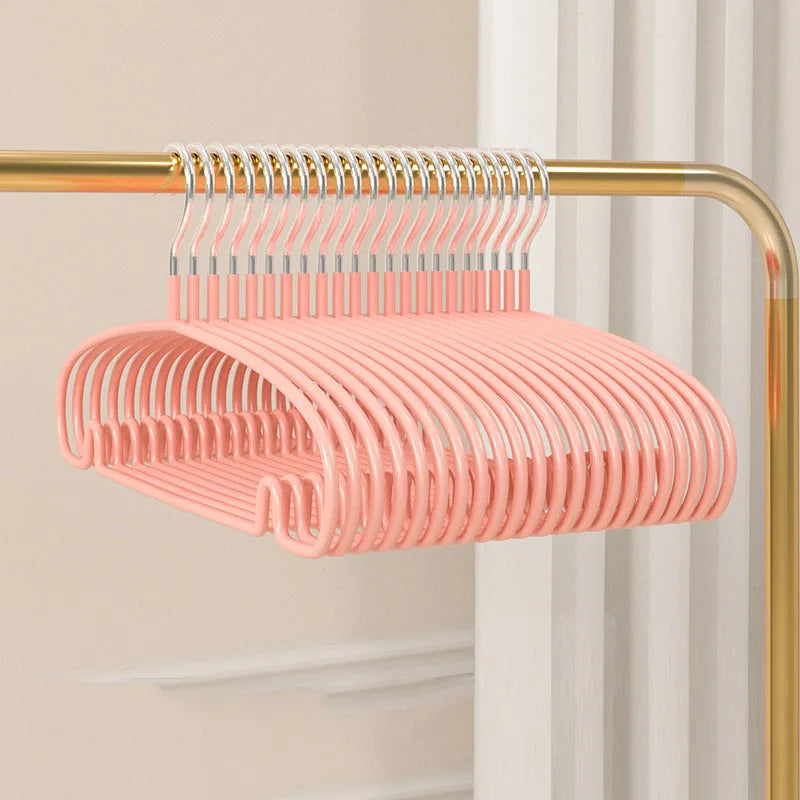 10pcs Non-Slip Coated Metal Suit Coat Hangers Heavy Duty Clothes Hangers Metal Shirt Jacket Hanger with Round Notches for Dress