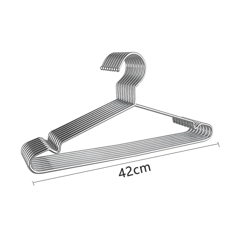 32/42CM Stainless Steel Coat Hanger Closet Organizer,Anti-Slip Clothes Hanger,Balcony Drying Rack,3MM Bold Hard Durable