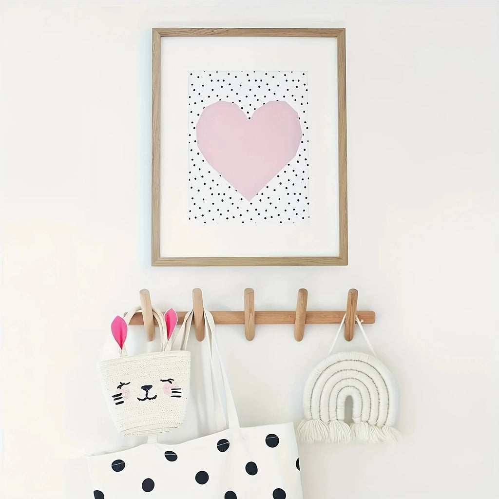 Nordic Solid Wood Coat Rack with 4/5 Hooks Wall Hanging Storage for Clothes Hat Keys Organizer Hanger Hallway Entrance Decor