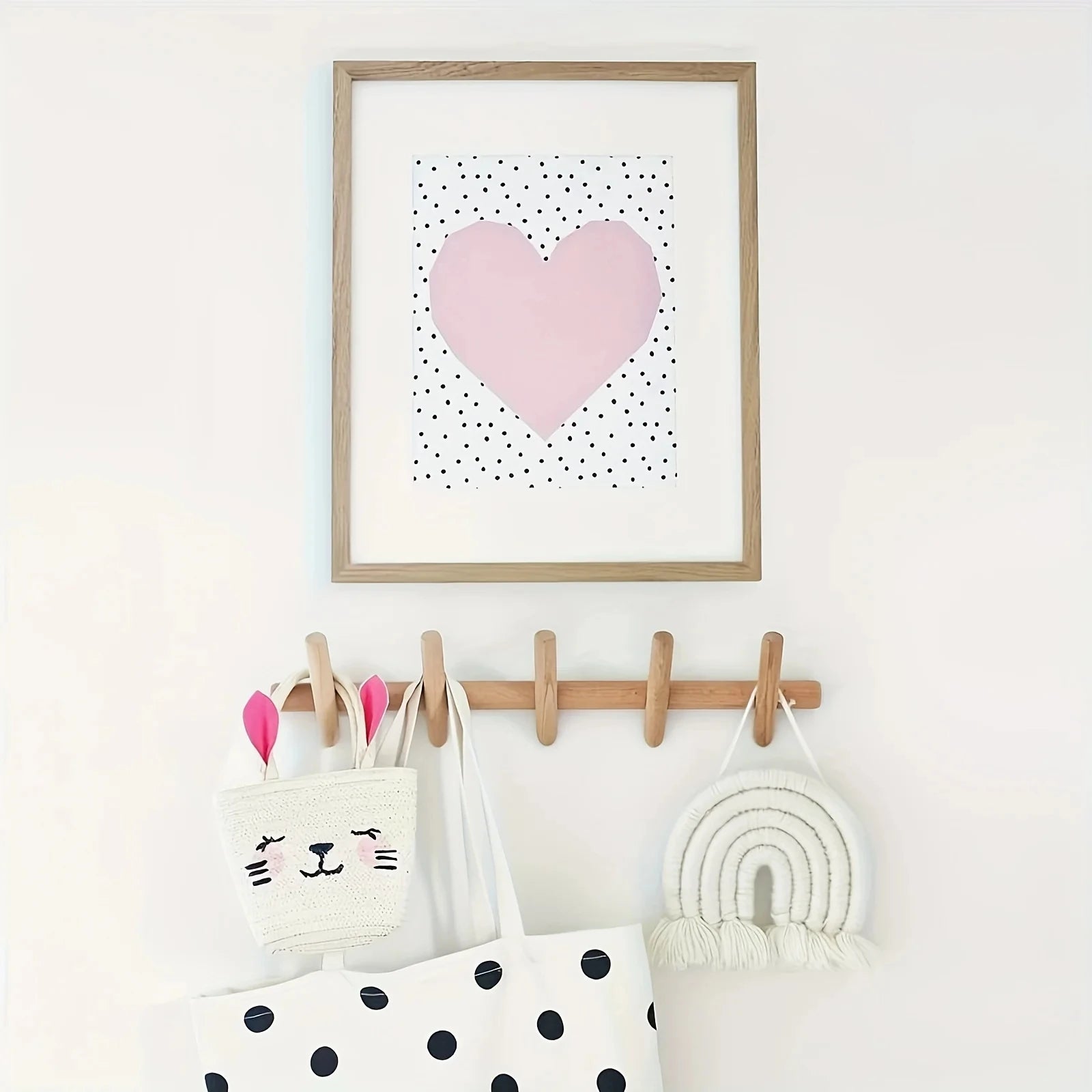 Nordic Solid Wood Coat Rack with 4/5 Hooks Wall Hanging Storage for Clothes Hat Keys Organizer Hanger Hallway Entrance Decor