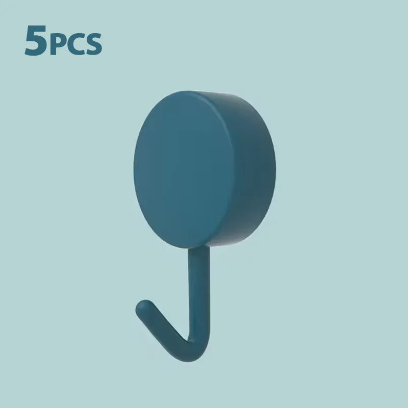 5/10PCS Self Adhesive Wall Hook Strong Without Drilling Clothes Toilet Bathroom Door Kitchen Towel Hanger Home Table Locker Hook