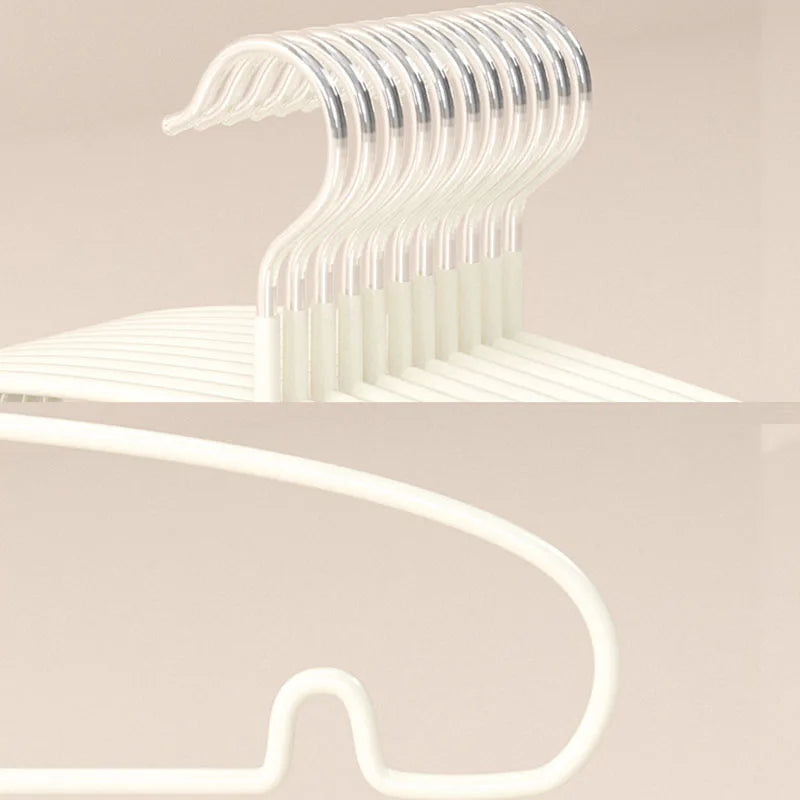 10pcs Non-Slip No Trace Hanger Coated Metal Clothes Hangers Thicken Suit Coat Shirt Jacket Hanging Hanger with Round Notches