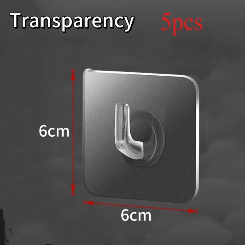 Wall Hooks Plastic Transparent Strong Self Adhesive Cow Horn Design Hanging Christmas Halloween Thanksgiving Accessories Hooks