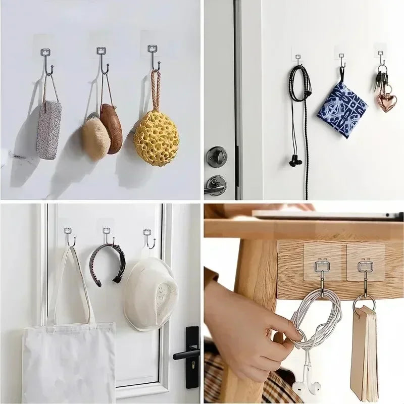 1-50pcs Big Size Hooks Waterproof Adhesive Wall Hooks Nail-Free Transparent Hooks for Christmas Candy Wedding Birthday