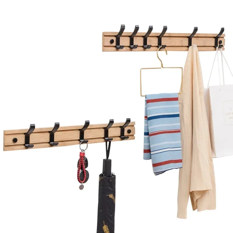 Nordic Fashion Style Bedroom Furniture Coat Rack Clothes Hanger Hooks Living Room Closet Bamboo Hat Racks Coat Hanger Wall Hook