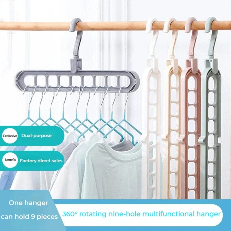 9 Hole Foldable Hanger Wardrobe Space Saving Storage Hanger For Clothes Drying Hangers Storage Organizers Rack Coat Pants Hanger