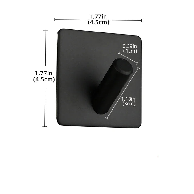 Self Adhesive Wall Hook Stainless Steel Towel Rack Bathroom Hardware Shelf Robe Hooks Hanger Shower Shelf Hanging Accessories