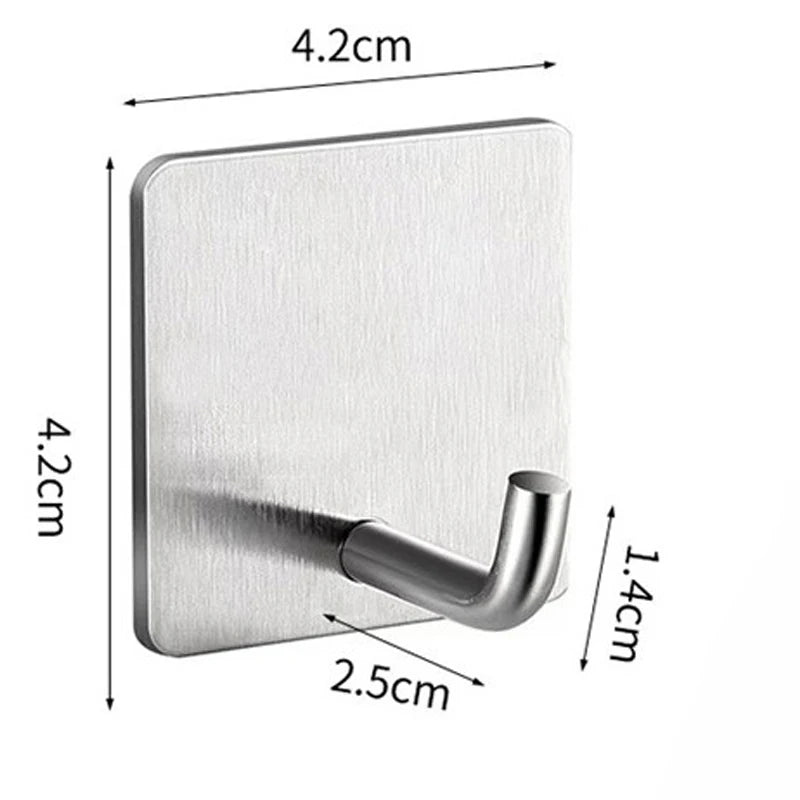 3PCS Stainless Steel Wall Hooks Self Adhesive Hooks For Hanging Wall Key Holder Wall Hanger Towel Holder Coat Hook Bag Hanger