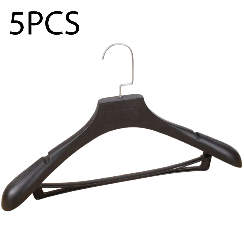 5pcs Wide Shoulder Plastic Clothing Hanger Suit Clothes Hanger Seamless Coat Drying Racks Wardrobe Room Storage Organizer