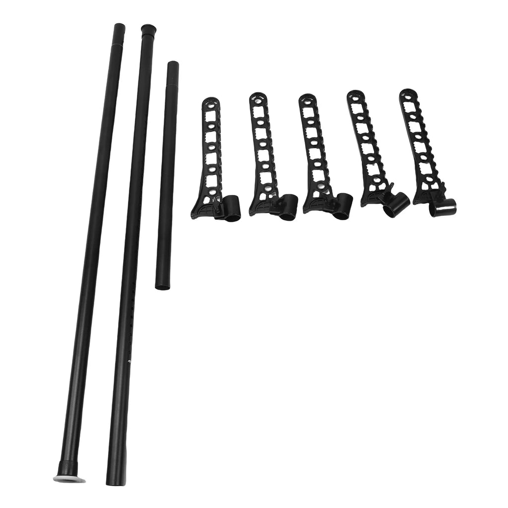 Floor Coat Hanger High Temperature Proof Floor To Ceiling Coat Rack 360 Degree Rotating with 5 Adjustable Arms for Laundry Room