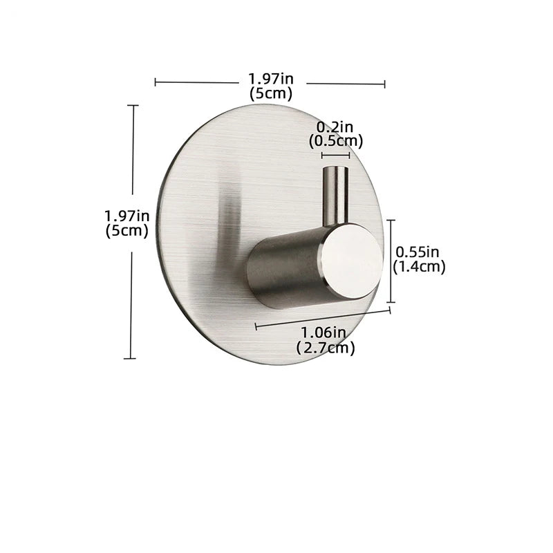 Self-adhesive Bathroom Hook Towels Rack Wall Stickers Steel Hooks For Wall Glue Adhesive Hanger Robe Shower Accessories