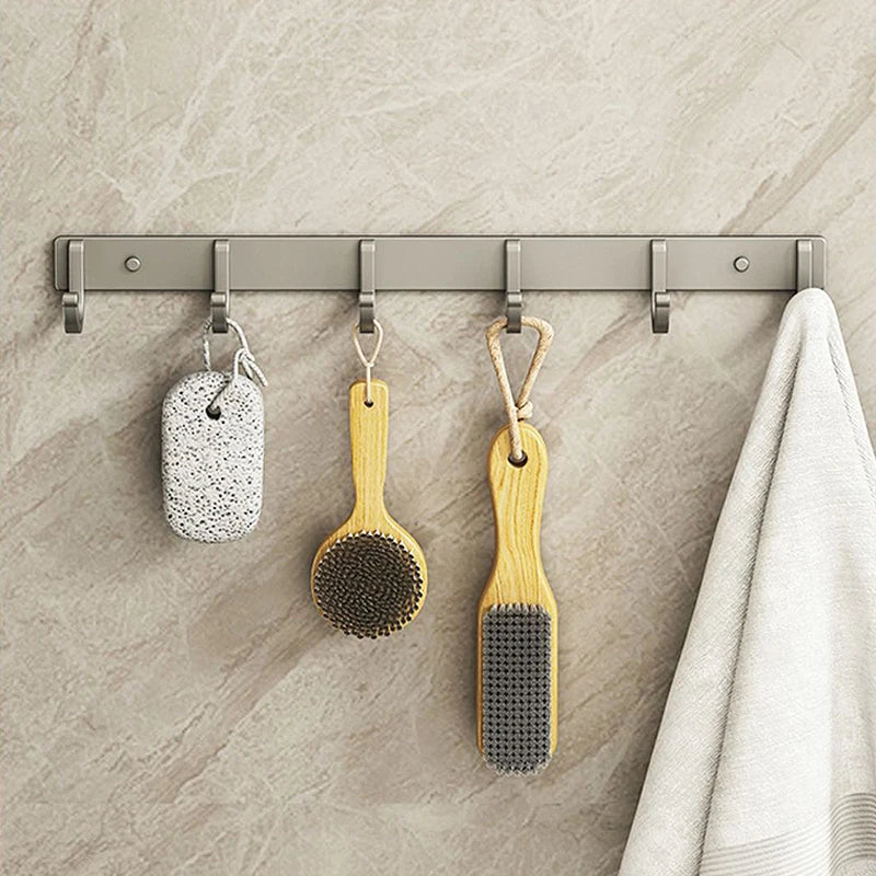 Modern Minimalist Kitchen Space Aluminum Coater Hook Hook Wardrobe Wall Mounted Row Hook Hook Clothes Coat Hook Bathroom