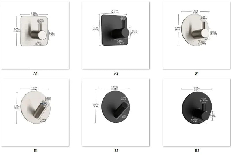 Bathroom Towel Hooks Self-adhesive Stainless Steel Hook Rack Wall Hanger For Hanging Outdoor Shower Bathroom Accessories