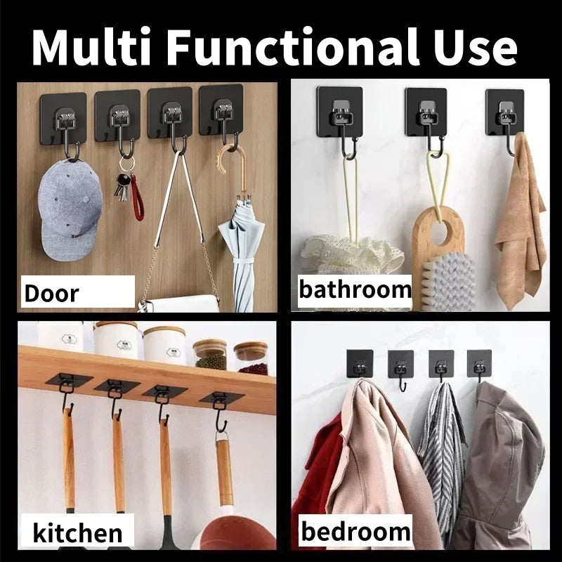 1-50pcs Big Size Hooks Waterproof Adhesive Wall Hooks Nail-Free Transparent Hooks for Christmas Candy Wedding Birthday