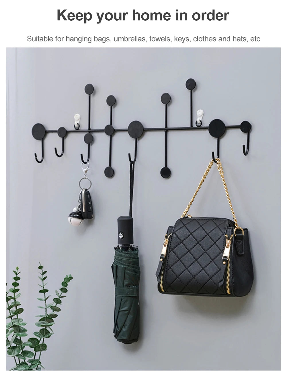 Luxury Fitting Room Coat Hooks Wall Mounted Clothes Rack Coat Rack Key Storage Holder Home Decoration Iron Wall Accessories
