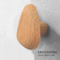 Scandinavian Solid Wood Handle Clothes Hook Coat Hook Wall-mounted Hook Punch-free Door Clothes Hanger Pebble Shape Cabinet Door