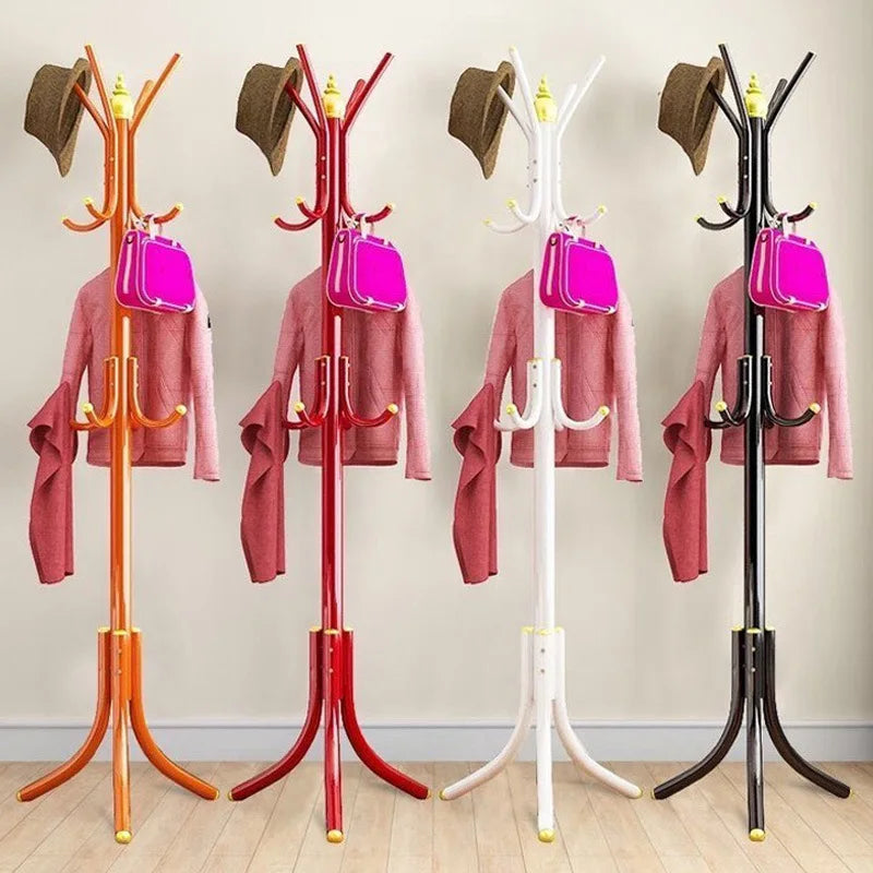 2022Standing Coat Rack Wall Entrance Shoe Rack Metal Stand for Furniture on Wheels Hanger Floor Clothes Wardrobes Clothing Shelf