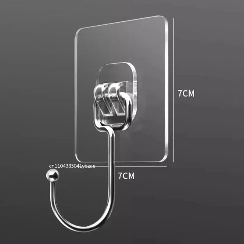 1-50pcs Big Size Hooks Waterproof Adhesive Wall Hooks Nail-Free Transparent Hooks for Christmas Candy Wedding Birthday