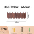 Wall Mounted Black Walnut Coat Rack Creative Hanging Hat Key Bags Holder Doorway Entrance Cloak Rack Home Decor Furniture