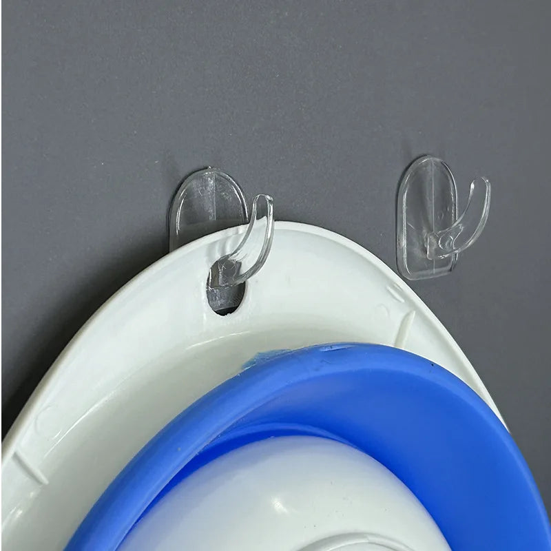 30-10PCS Mini Clear Wall Hooks Self Adhesive Transparent Sticky Hanger Wall Decor Hook Home Kitchen Bathroom Storage Organizers