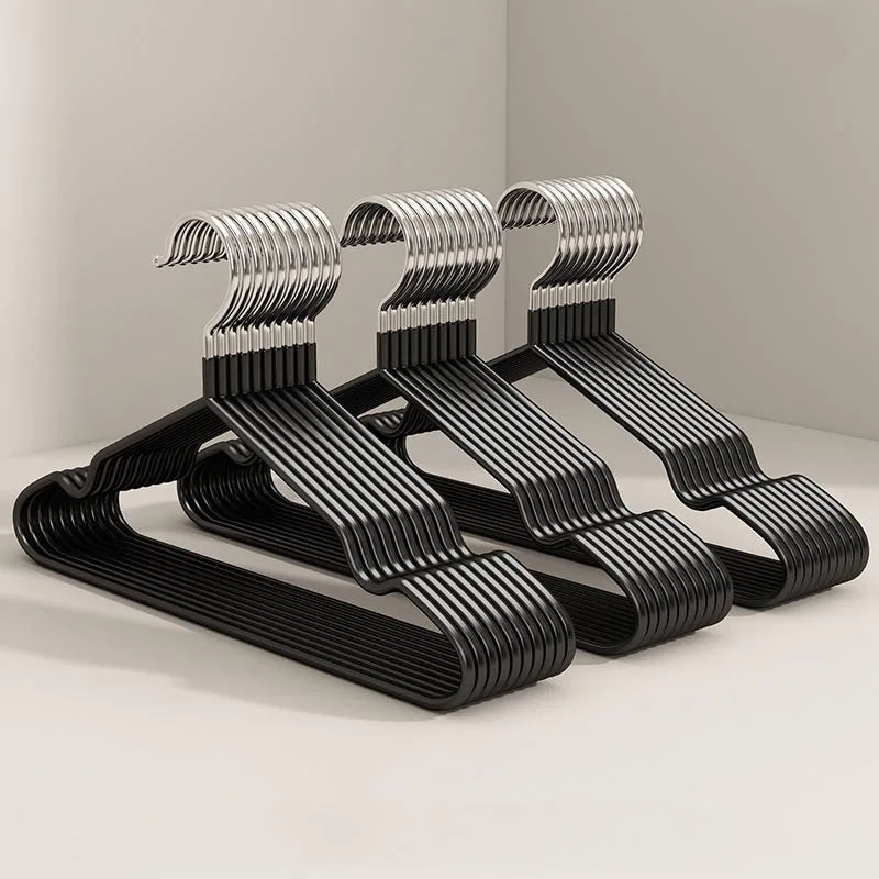 10pcs Non-Slip Coated Metal Suit Coat Hangers Heavy Duty Clothes Hangers Metal Shirt Jacket Hanger with Round Notches for Dress