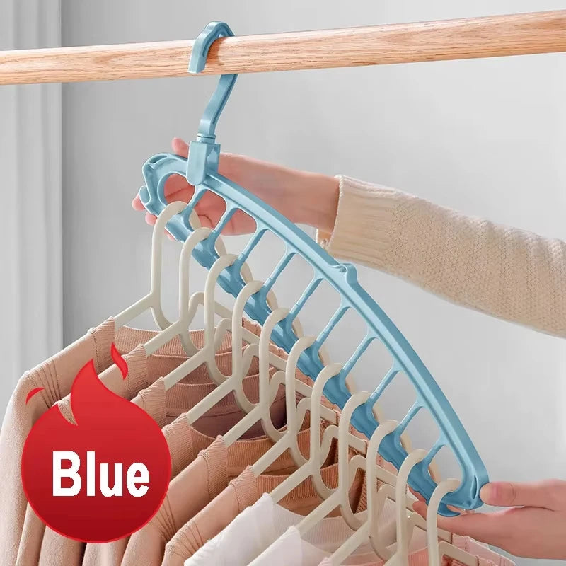 9 Hole Foldable Hanger Wardrobe Space Saving Storage Hanger For Clothes Drying Hangers Storage Organizers Rack Coat Pants Hanger