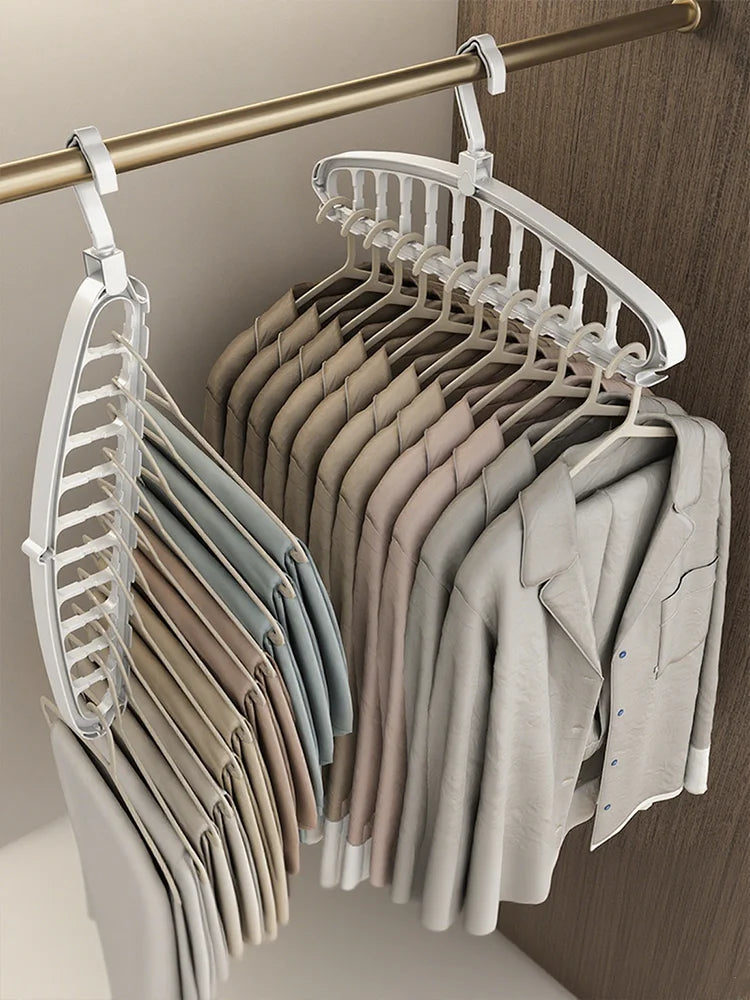 9 Hole Foldable Hanger Wardrobe Space Saving Storage Hanger For Clothes Drying Hangers Storage Organizers Rack Coat Pants Hanger