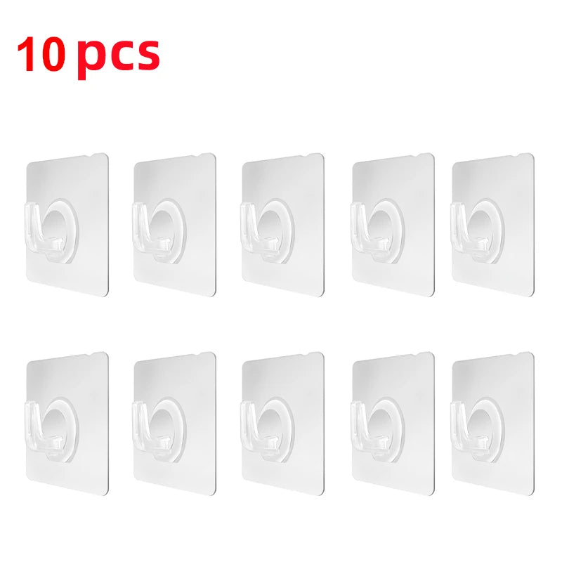 10/5/2Pcs Transparent Wall Hooks Hangers Self Adhesive Door Wall Hangers Hooks Suction Heavy Load Rack for Kitchen Bathroom