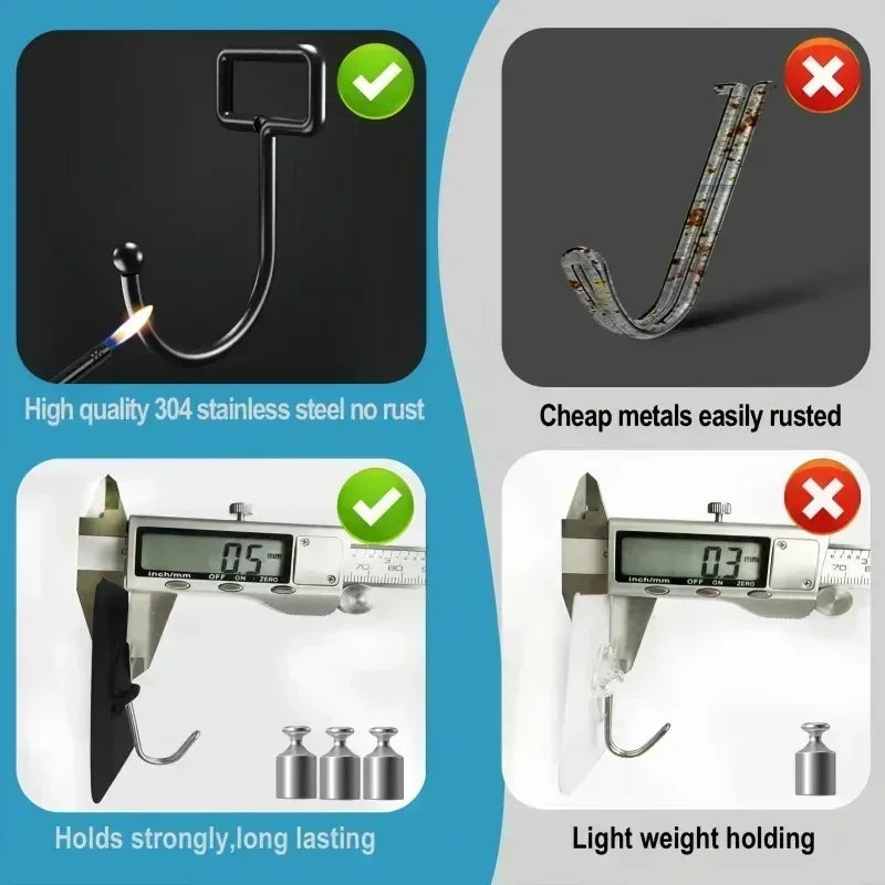 1-50pcs Big Size Hooks Waterproof Adhesive Wall Hooks Nail-Free Transparent Hooks for Christmas Candy Wedding Birthday