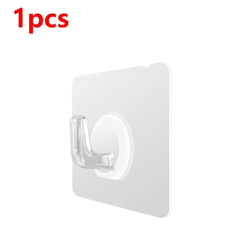 10/5/2Pcs Transparent Wall Hooks Hangers Self Adhesive Door Wall Hangers Hooks Suction Heavy Load Rack for Kitchen Bathroom