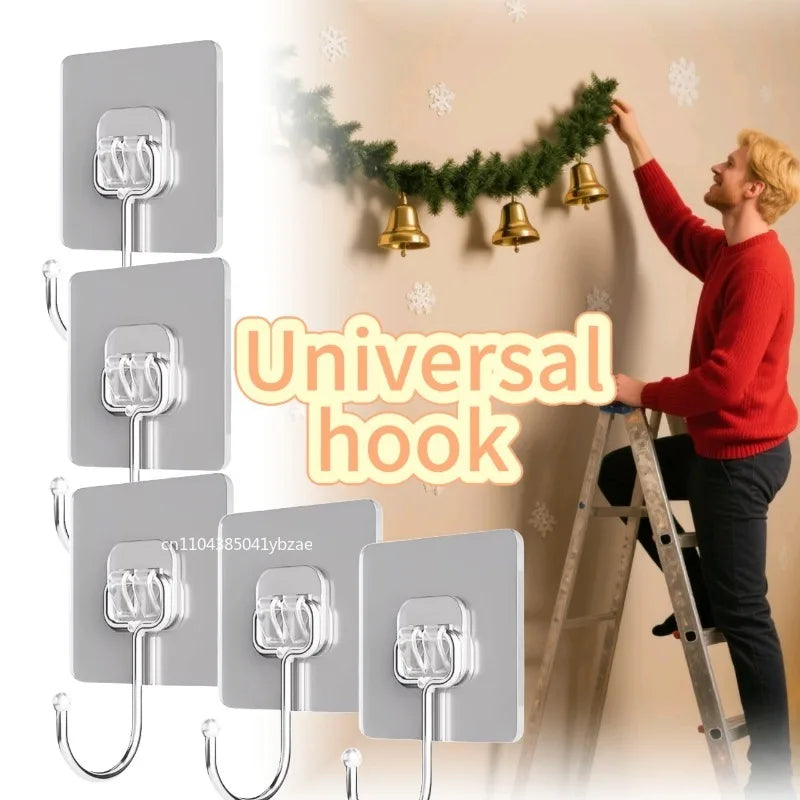 1-50pcs Big Size Hooks Waterproof Adhesive Wall Hooks Nail-Free Transparent Hooks for Christmas Candy Wedding Birthday