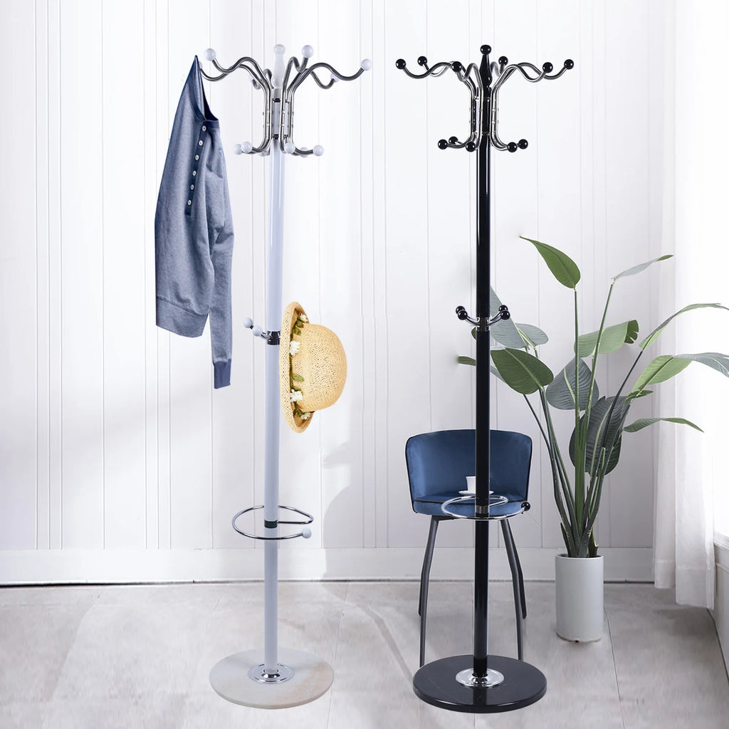 Hat Jacket Stand Tree Holder Hanger Rack Marble Base Coat Tree Coat Racks with 16 Hooks