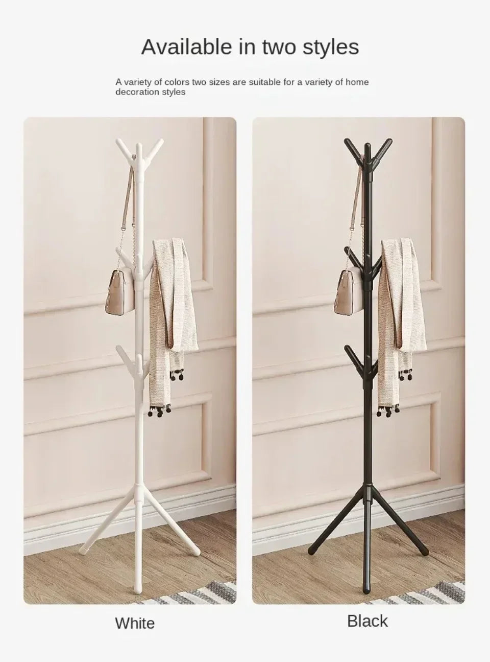 Clothes and Hats Rack Tree Branch Shape Hooks Mobile and Convenient Coat Rack for Home Living Room Hangers Clothes Rack Stand