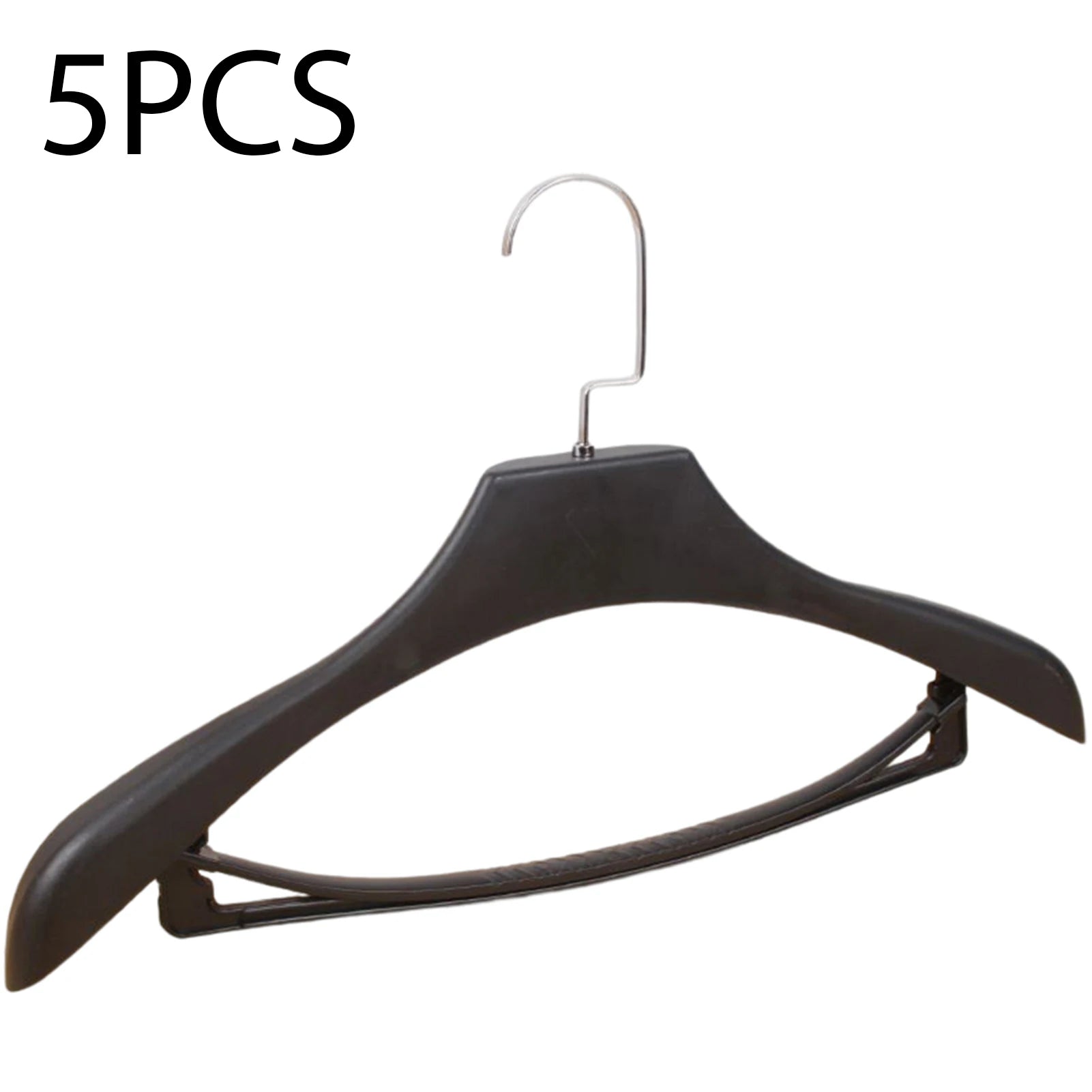 5pcs Wide Shoulder Plastic Clothing Hanger Suit Clothes Hanger Seamless Coat Drying Racks Wardrobe Room Storage Organizer