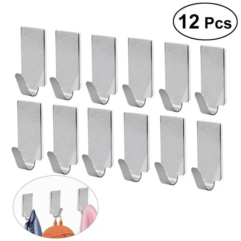 Adhesive Stainless Steel Towel Hooks Family Robe Hanging Hooks Hats Bag Family Robe Hats Bag Key Adhesive Wall Hooks