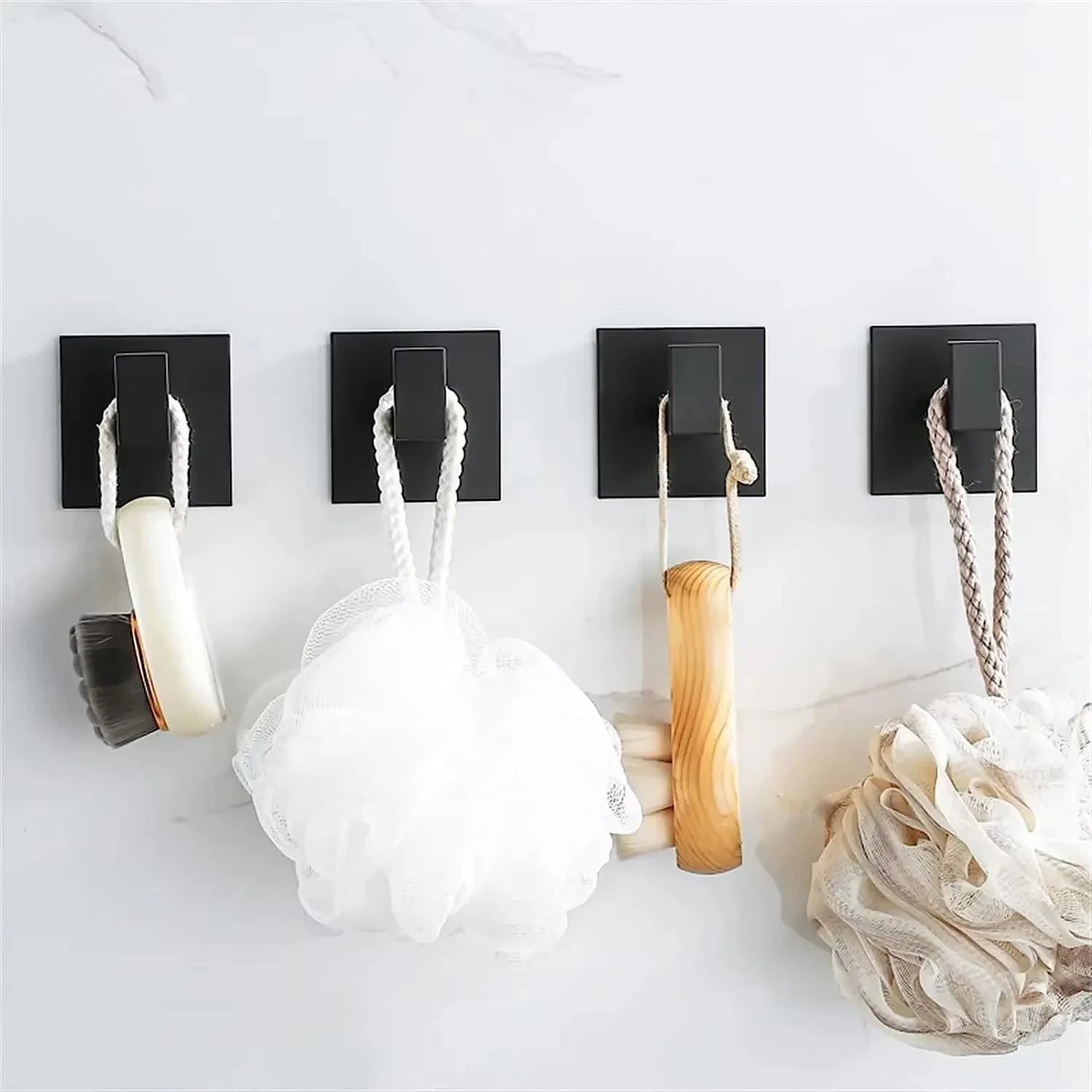 1/6Pcs Strong Self-Adhesive Wall Hooks Keys Bag Shower Robe Hanging Holder Clothes Coat Hanger Towel Rack Kitchen Bathroom Hook