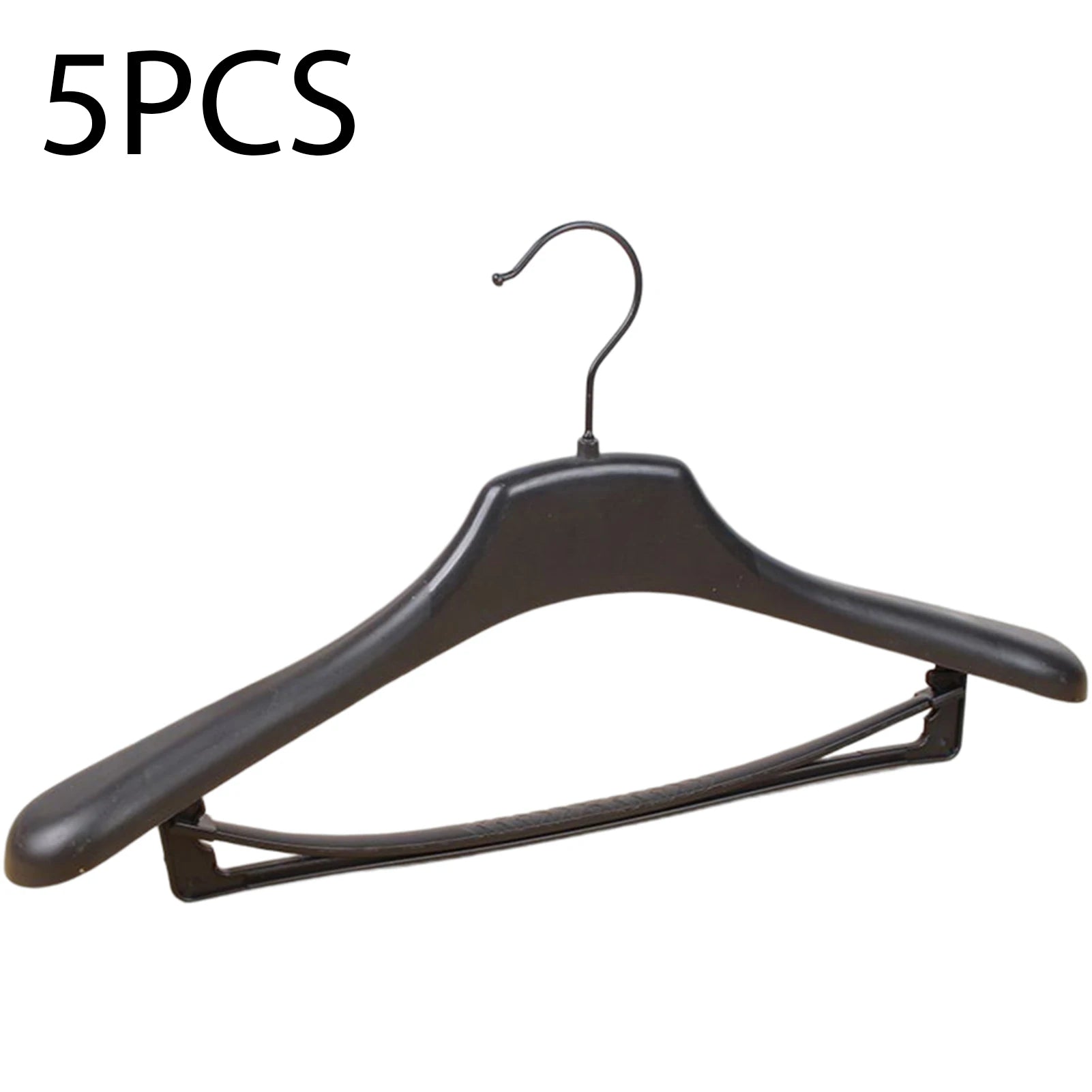 5pcs Wide Shoulder Plastic Clothing Hanger Suit Clothes Hanger Seamless Coat Drying Racks Wardrobe Room Storage Organizer