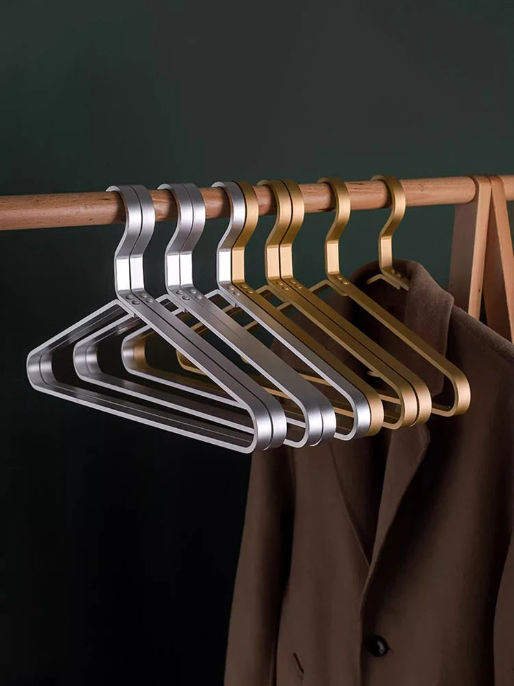 42CM Widen Metal Suit Hanger Clothes Organizer Pant Rack ,5/10PC Aluminum Alloy Coat Hanger Closet Storage space-saving,Luxury