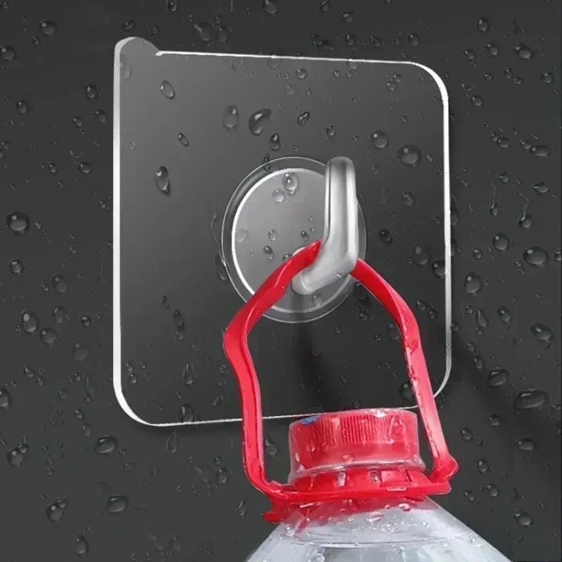 Wall Hooks Plastic Transparent Strong Self Adhesive Cow Horn Design Hanging Christmas Halloween Thanksgiving Accessories Hooks